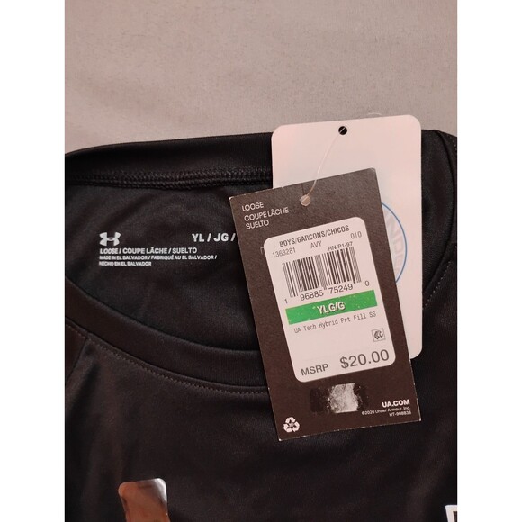 Boys Under Armour Tech Hybrid Short Sleeve Shirt Black - Picture 4 of 6